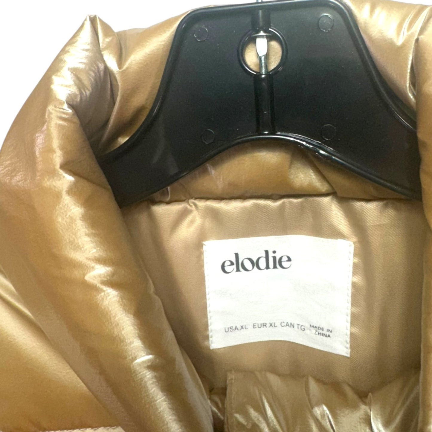 Jacket Puffer & Quilted By Elodie In Gold, Size: Xl