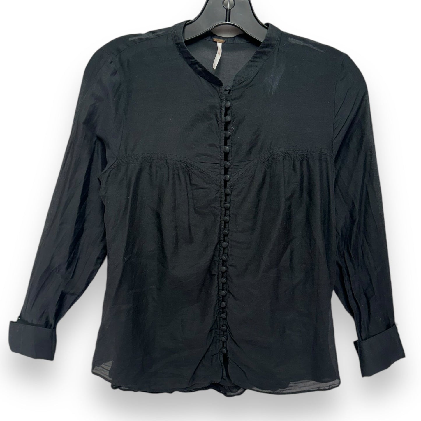 Live To Tell Silk Blouse By Free People In Black, Size: XS