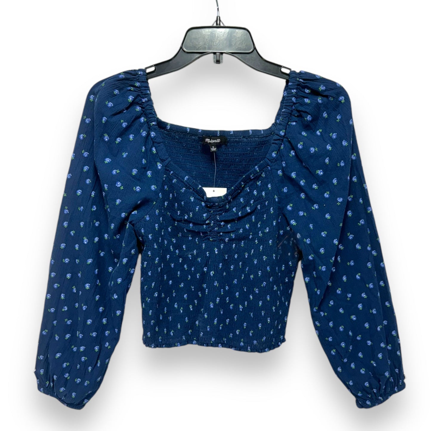 Top Long Sleeve By Madewell In Blue, Size: M