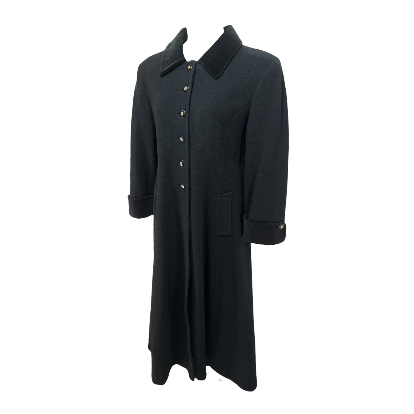 Coat Wool By Mario de Pinto In Black, Size: L