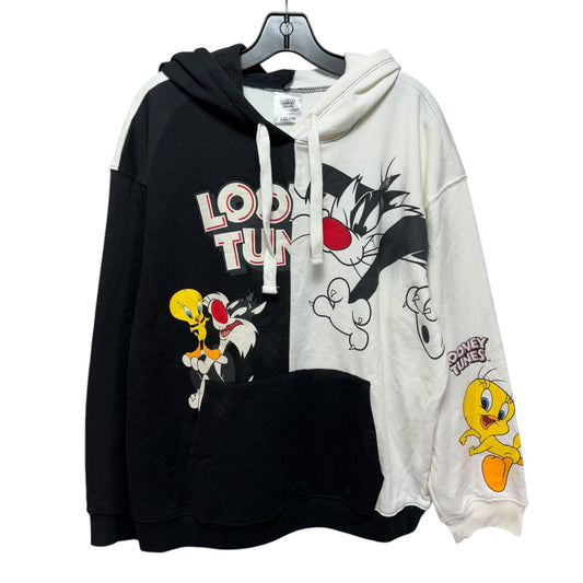 Looney Tunes Hoodie In Black & Cream, Size: Xxl