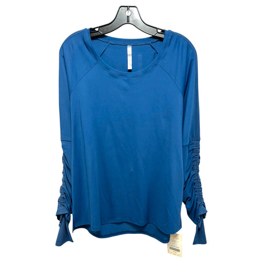 Cashel Adjustable Athletic Top Long Sleeve Crewneck By Fabletics In Blue, Size: Xxl