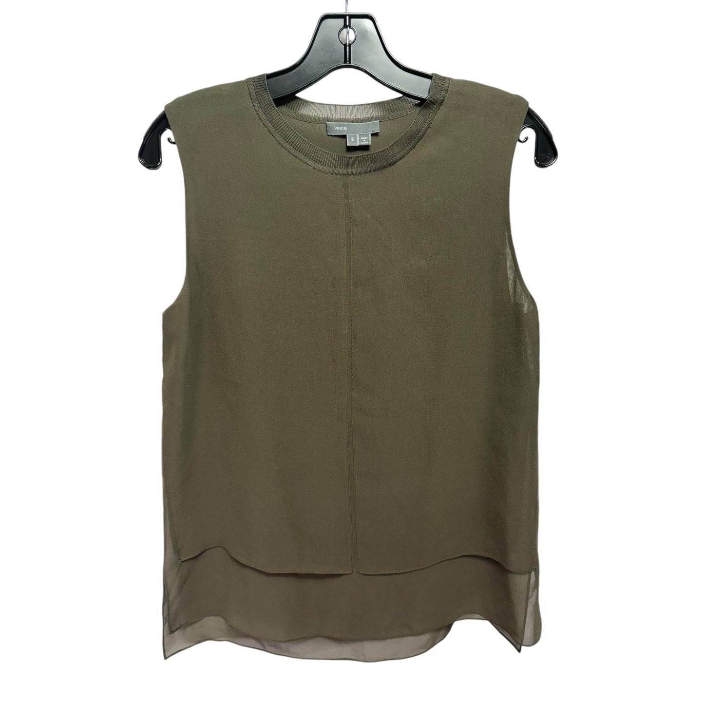 Top Sleeveless By Vince In Green, Size: S