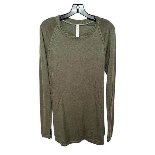 Knit Athletic Top Long Sleeve Crewneck By Lululemon In Green, Size: 10