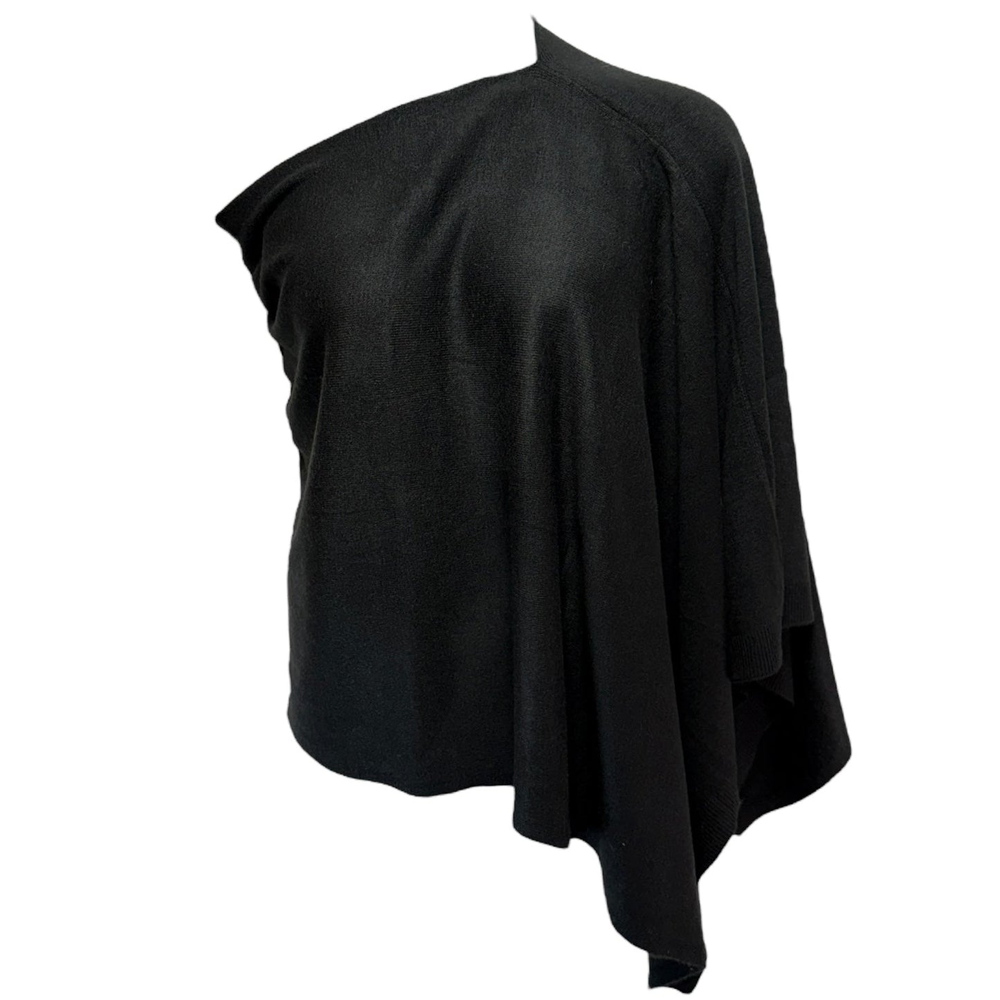 Knit Poncho Topper By Unbranded In Black