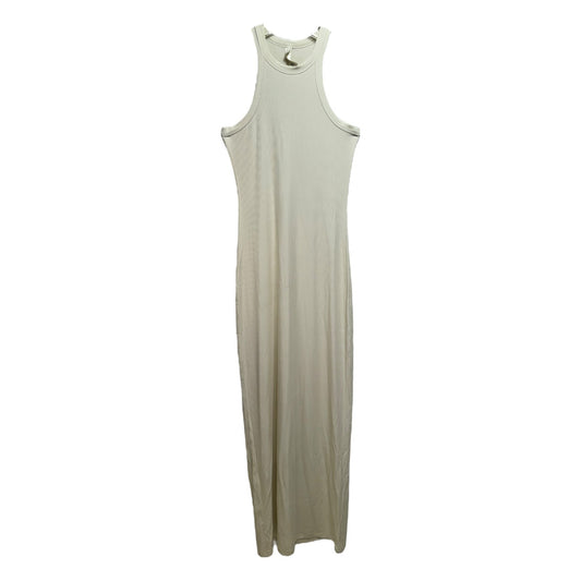 Ribbed Soft Lounge Tank Dress Casual Maxi in Bone By Skims In Cream, Size: M