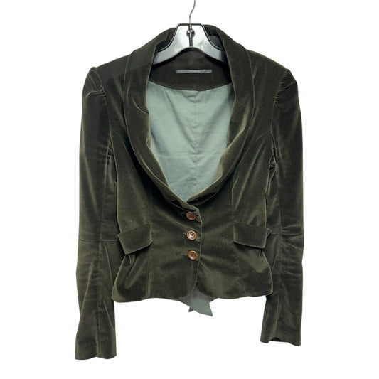 Velvet Blazer By Akiabara In Green, Size: XS