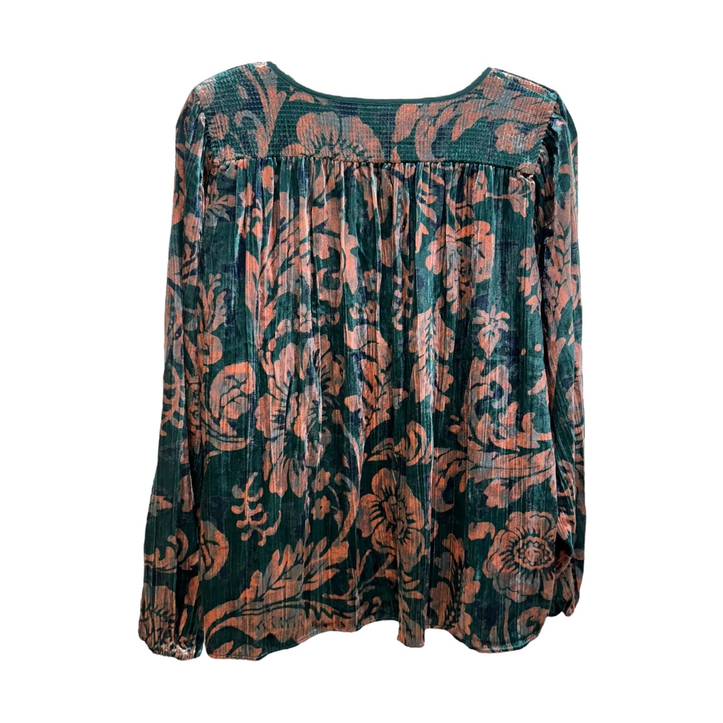 Velvet Blouse Long Sleeve By Anthropologie In Multi-colored, Size: M