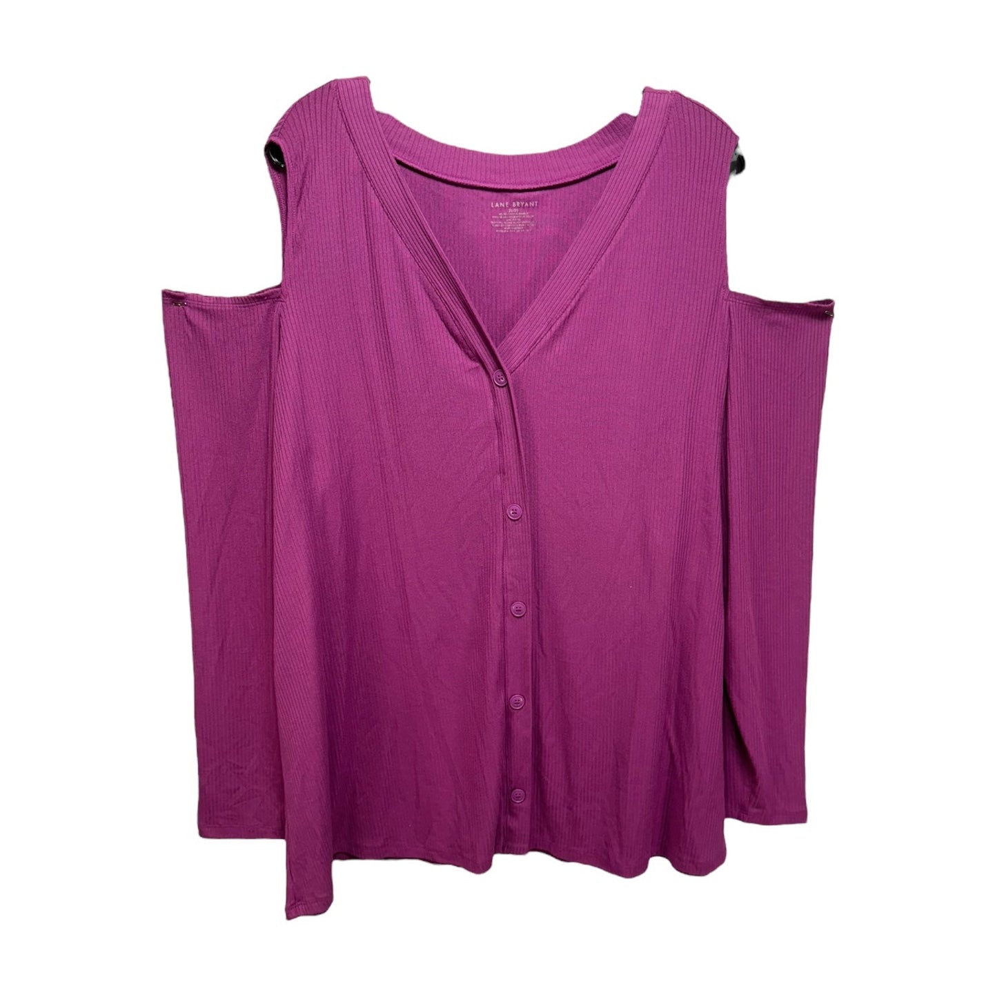 Ribbed Top Long Sleeve By Lane Bryant In Purple, Size: 26