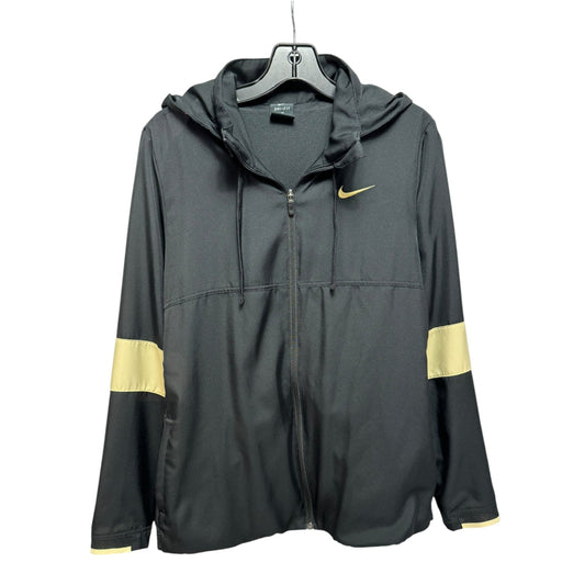 Athletic Jacket By Nike Apparel In Black & Cream, Size: M