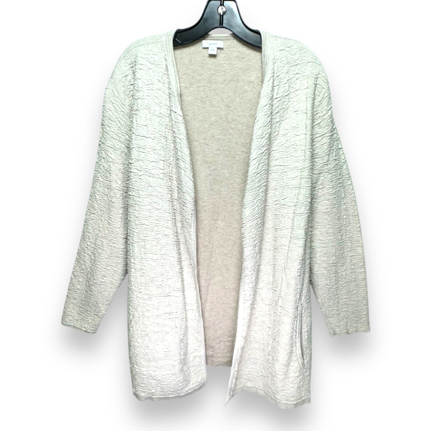 Textured Cardigan By Pure Jill In Cream, Size: L