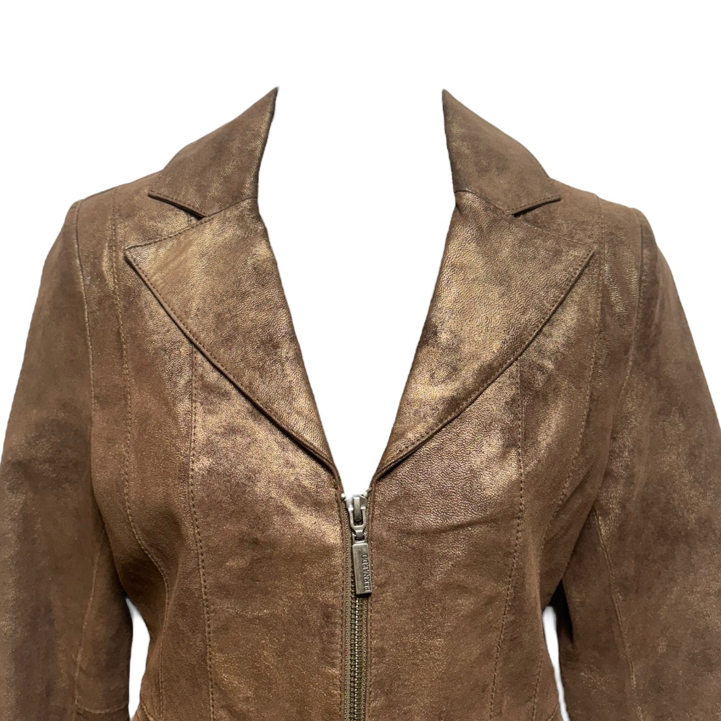 Jacket Leather By Bernardo In Gold, Size: Xsp