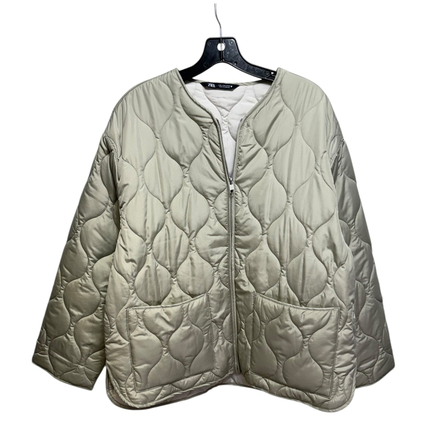 Coat Puffer & Quilted By Zara In Beige, Size: M