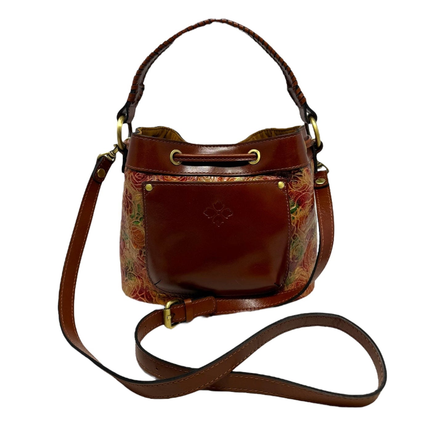 Elisa Burnished Bucket Handbag Designer By Patricia Nash, Size: Medium