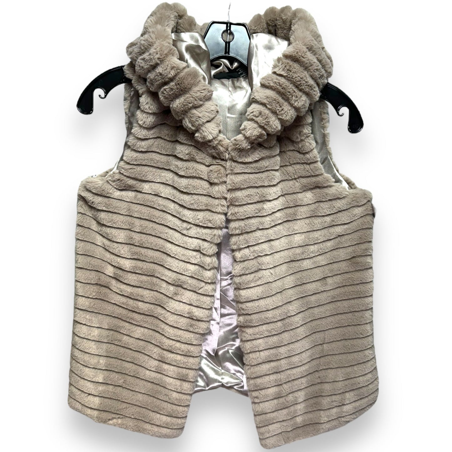 Faux Fur Hooded Vest By Rachel Zoe In Taupe, Size: S