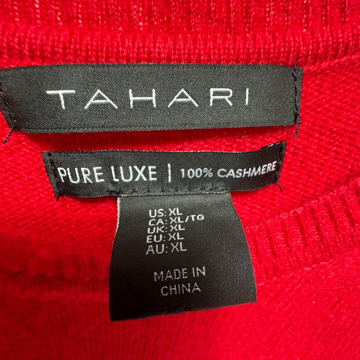 Sweater Cashmere By T Tahari In Red, Size: Xl