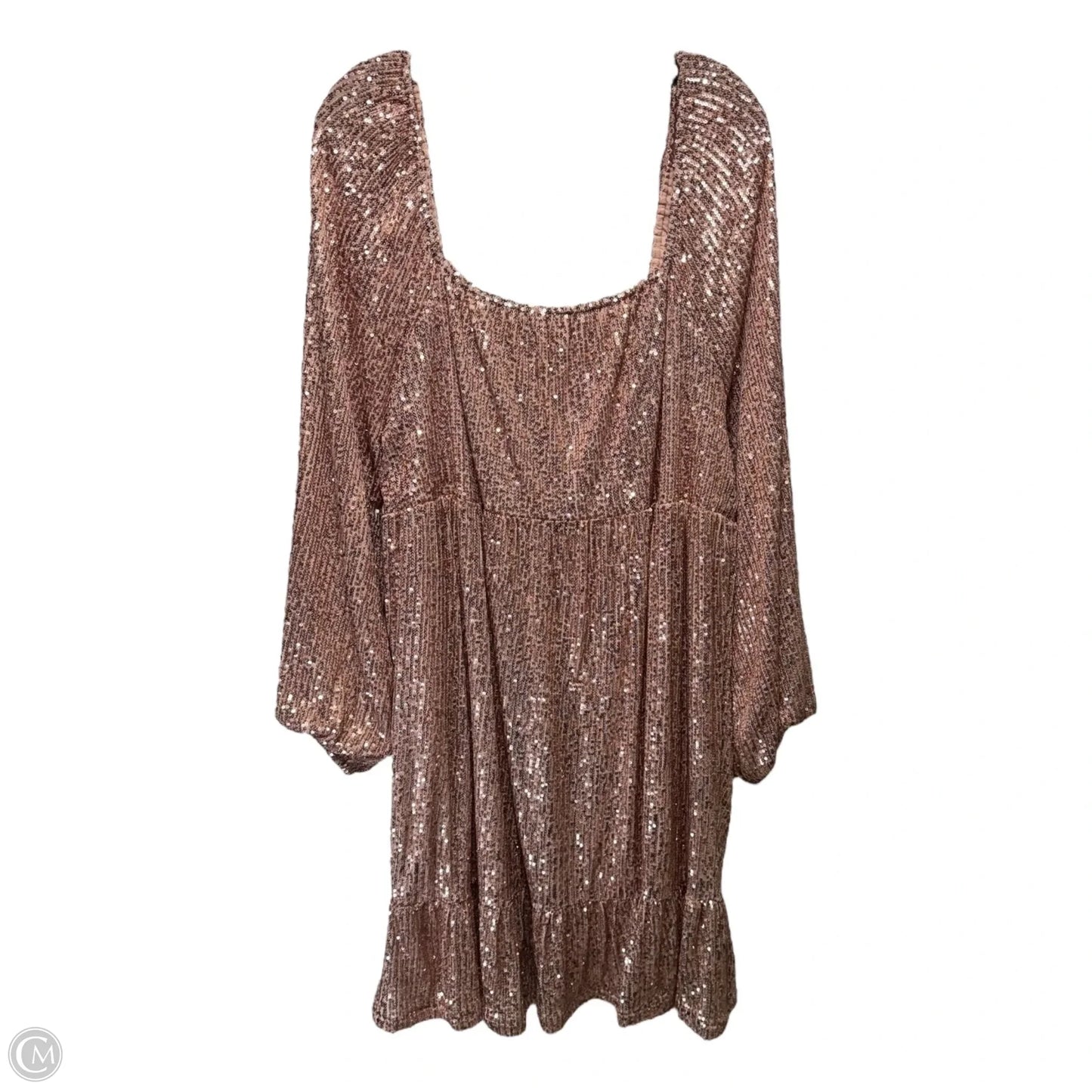 Sequin Dress Party Short By Loveriche In Rose Gold, Size: 1x