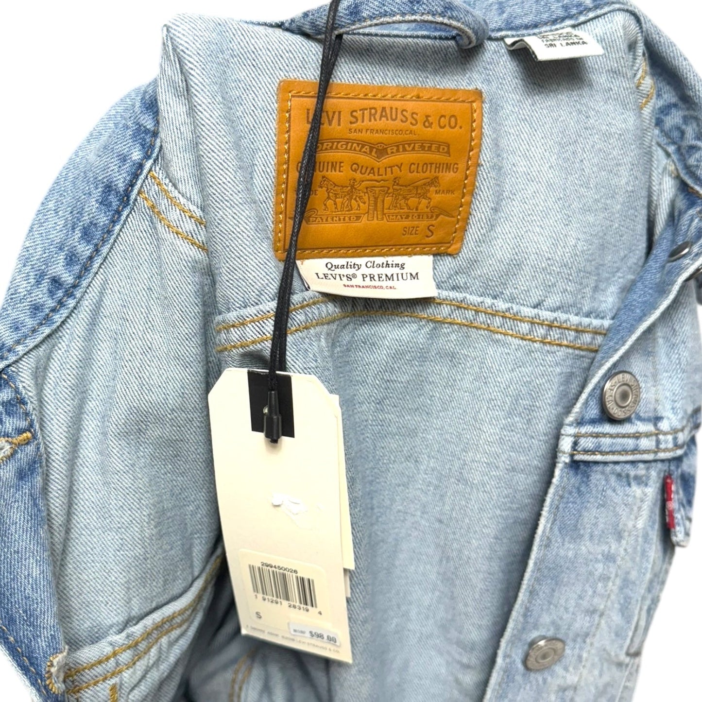 Jacket Denim By Levis In Blue Denim, Size: S