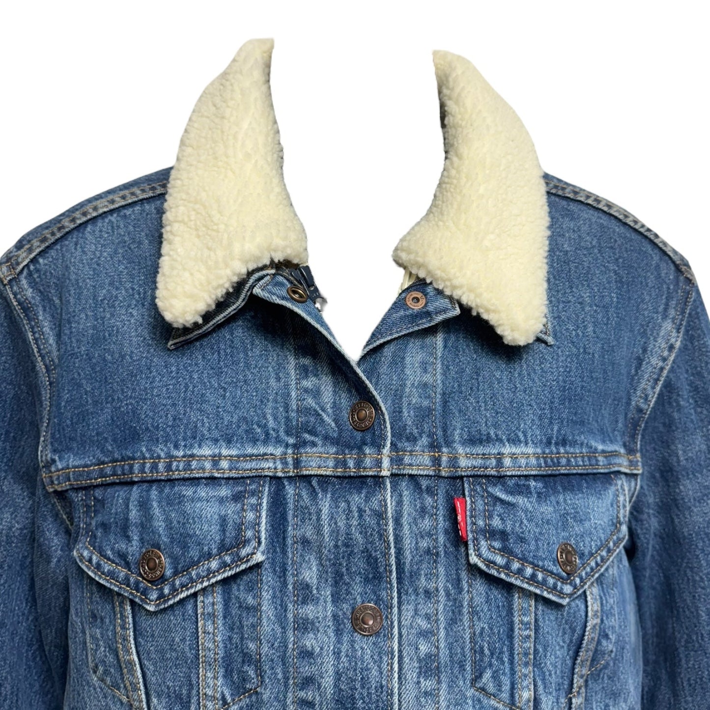 3 in 1 Trucker Jacket Denim By Levis In Blue Denim, Size: Xs