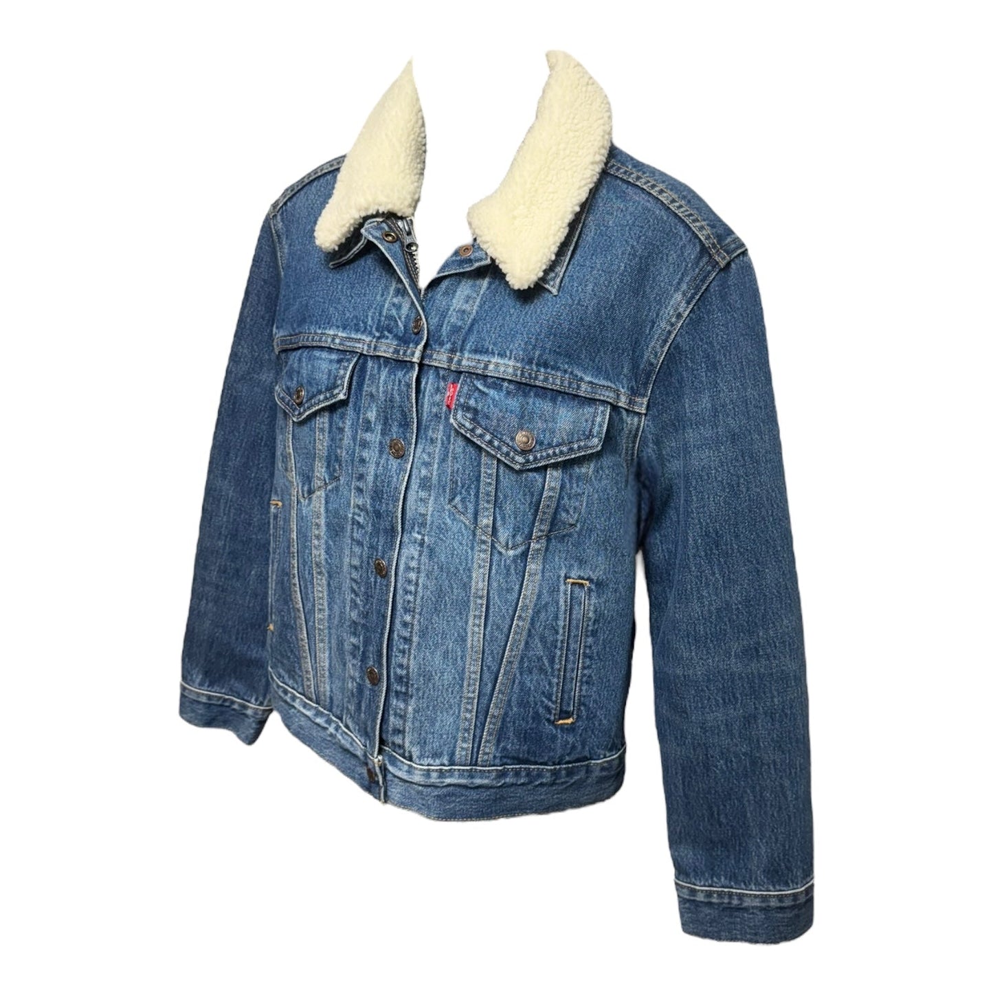 3 in 1 Trucker Jacket Denim By Levis In Blue Denim, Size: Xs