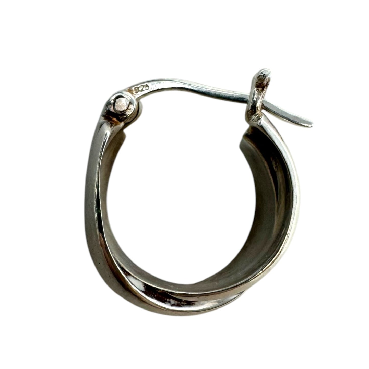 Sterling Silver Twisted Hoop Earrings Dangle/drop By Unbranded