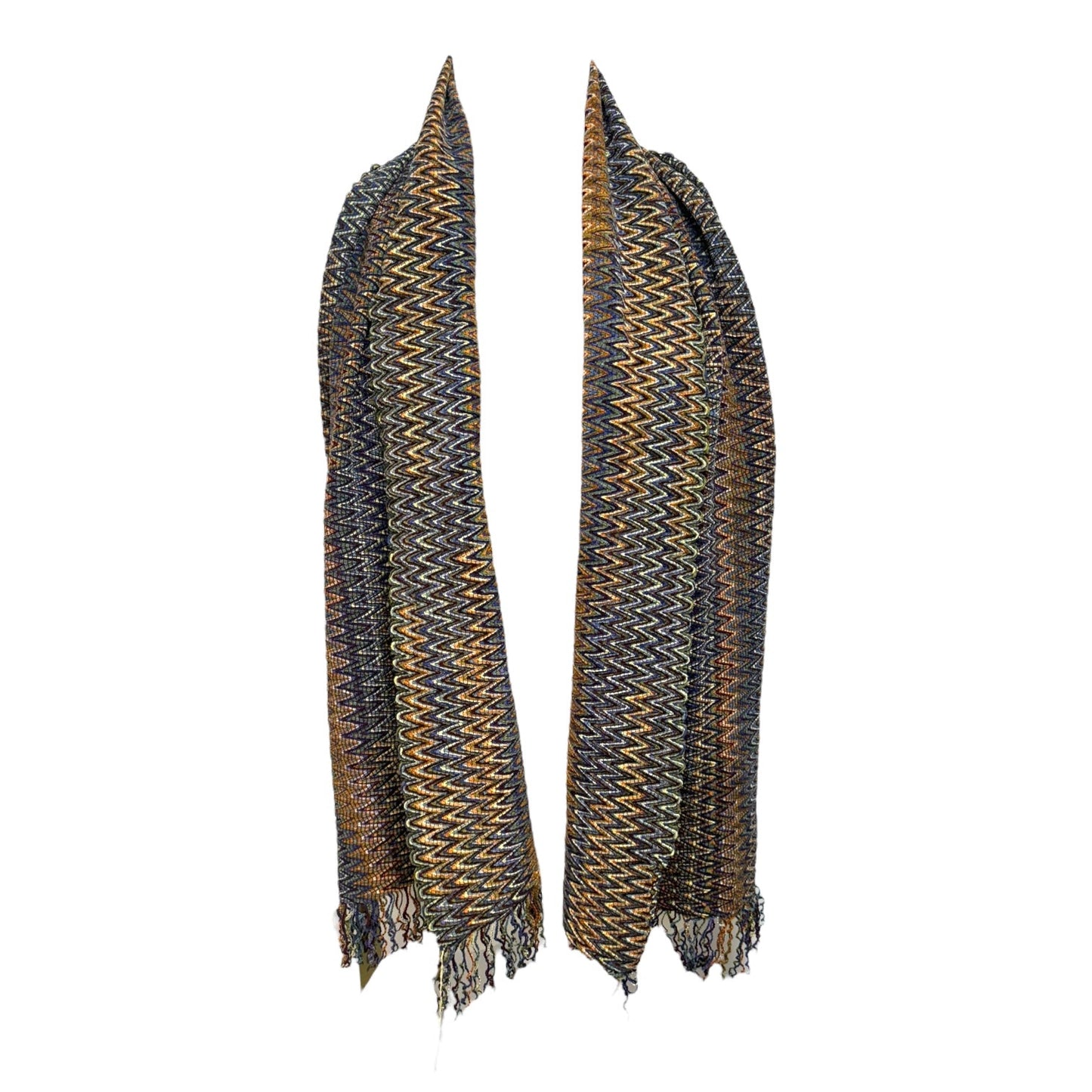 Zigzag Acrylic Blend Scarf With FringesLuxury Designer By Missoni