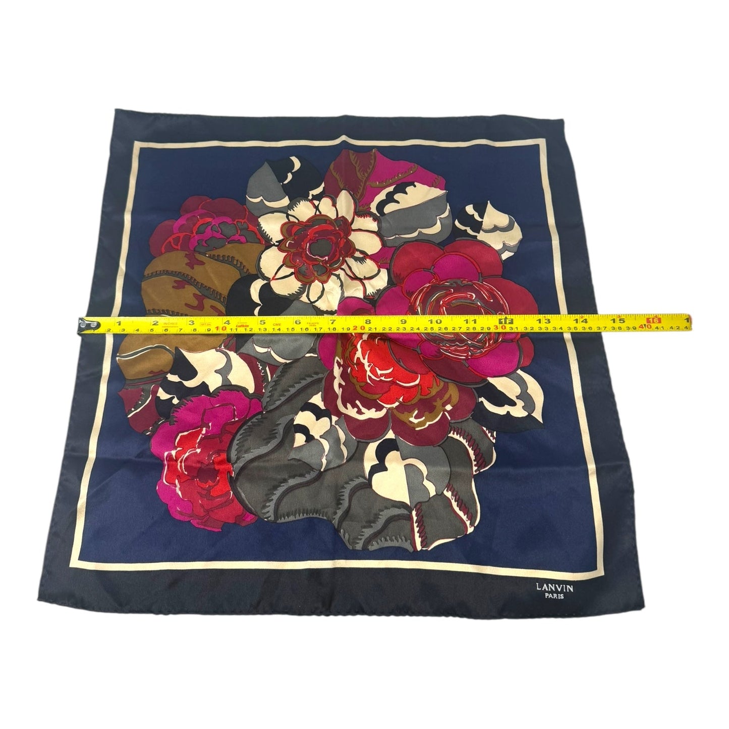 Silk Floral Pocket Square /Scarf Luxury Designer By Lanvin