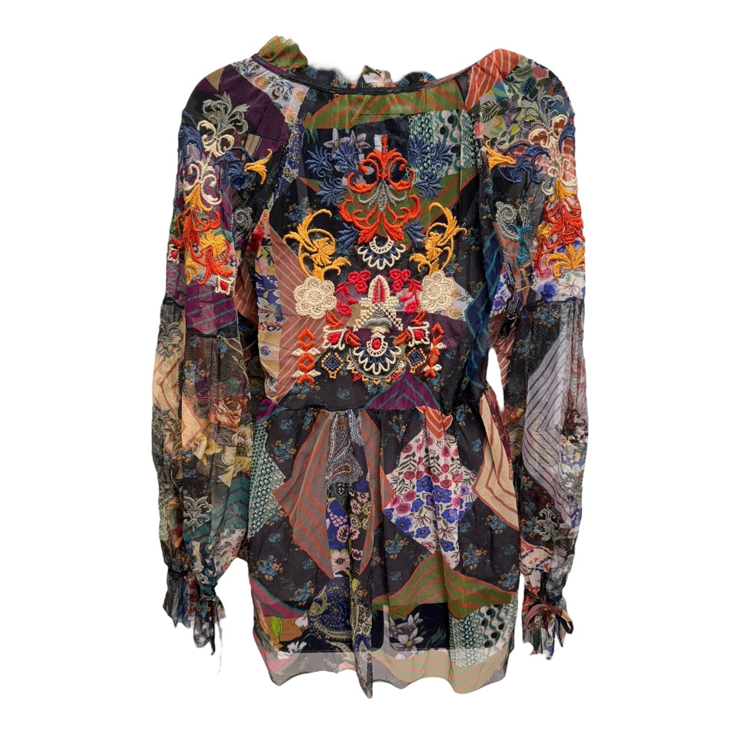 Ilyana Mesh Blouse Top Long Sleeve By Johnny Was In Multi-colored, Size: S