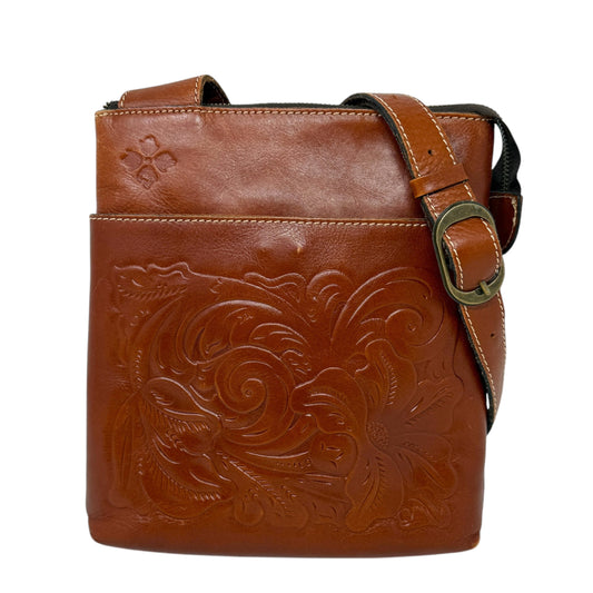 Stipes Sling Crossbody Designer By Patricia Nash In Florence Tooled Leather, Size: Medium