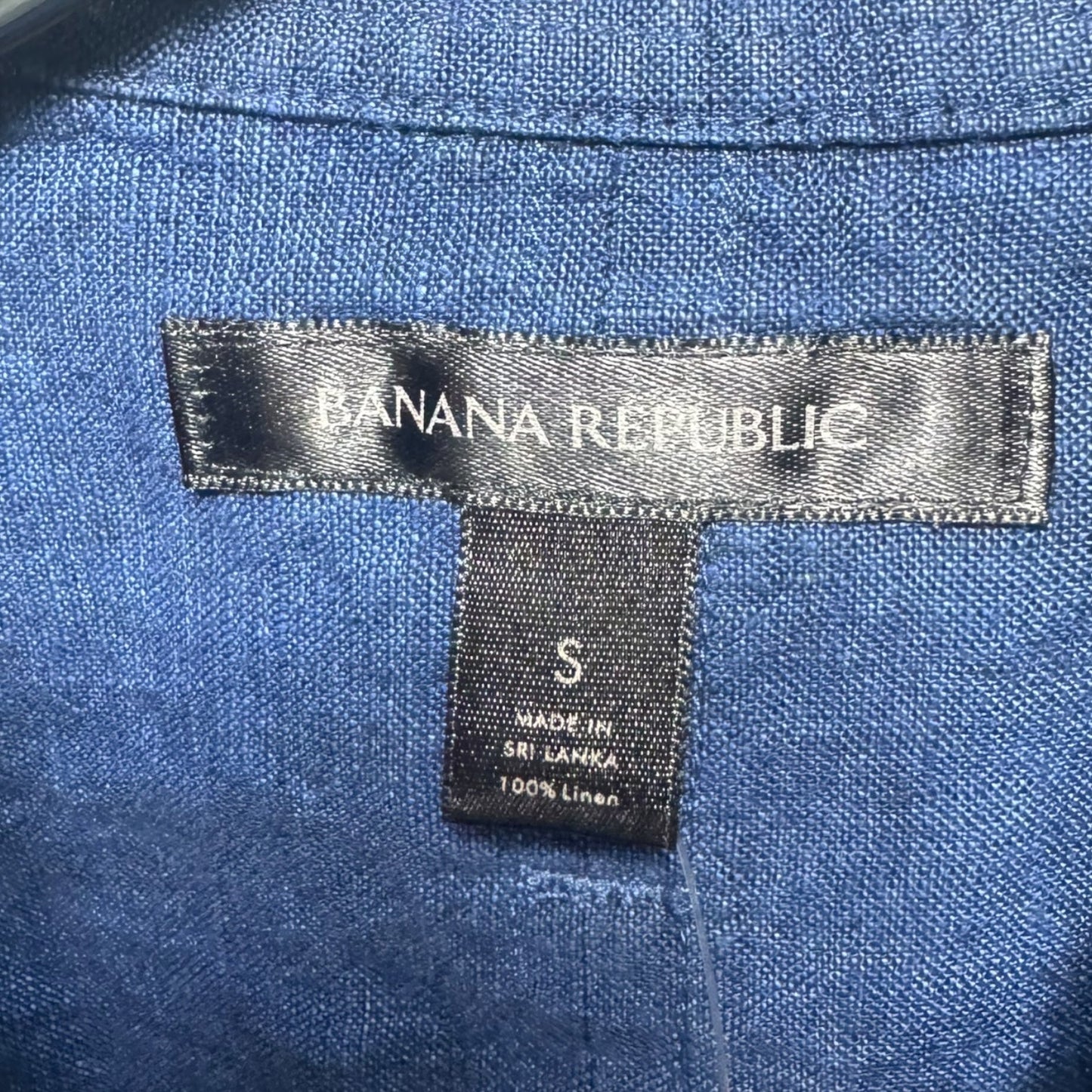 Linen Top Long Sleeve By Banana Republic In Blue, Size: S