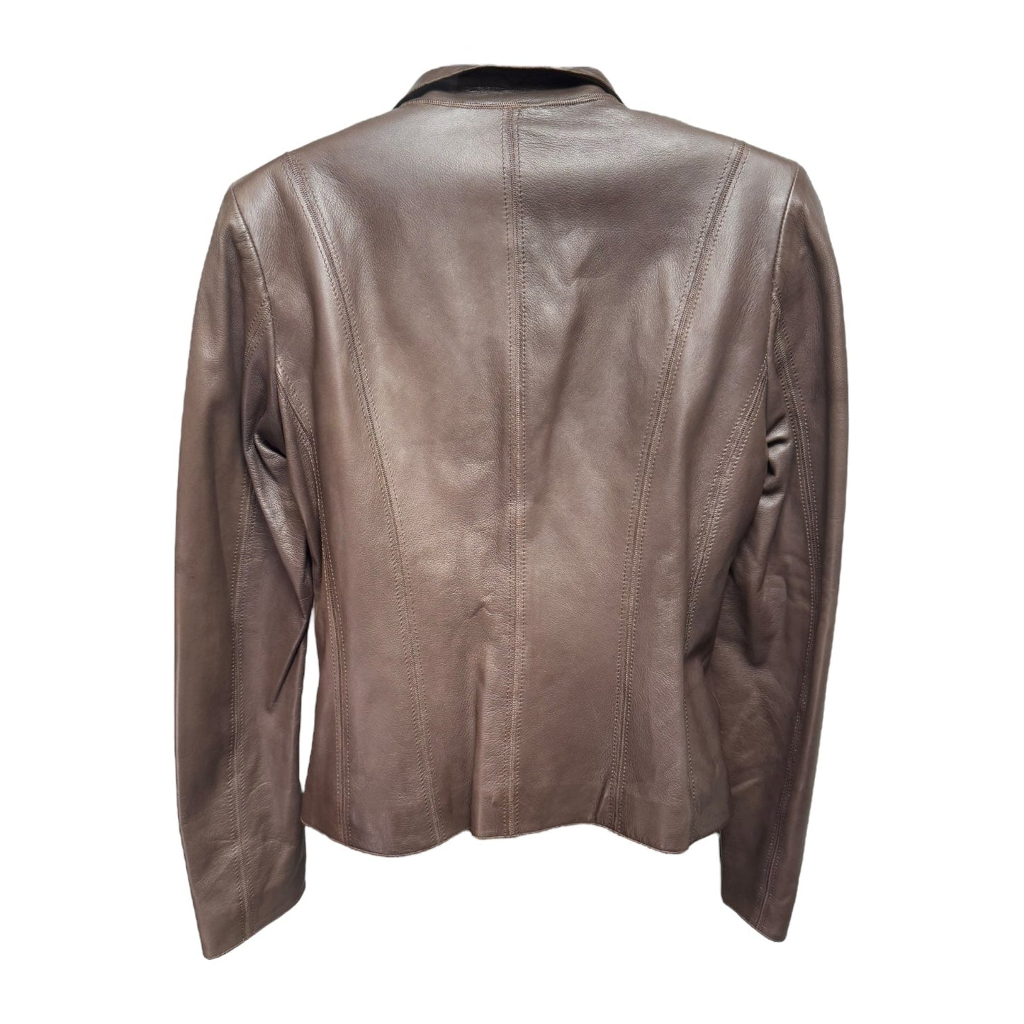 Lambskin Jacket Leather By Cole-haan In Brown, Size: 6p