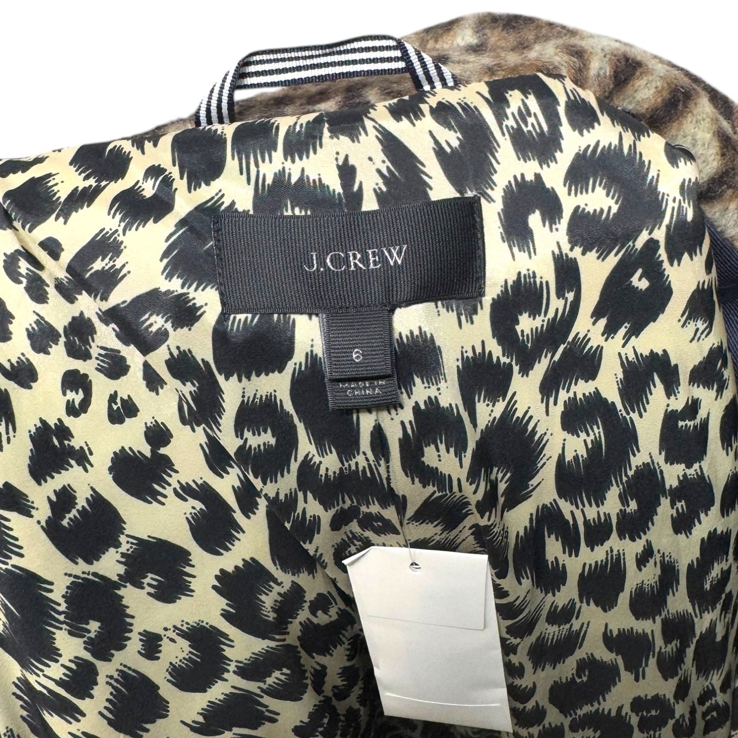 Wool Blend Double Leopard Coat By J. Crew In Animal Print, Size: 6