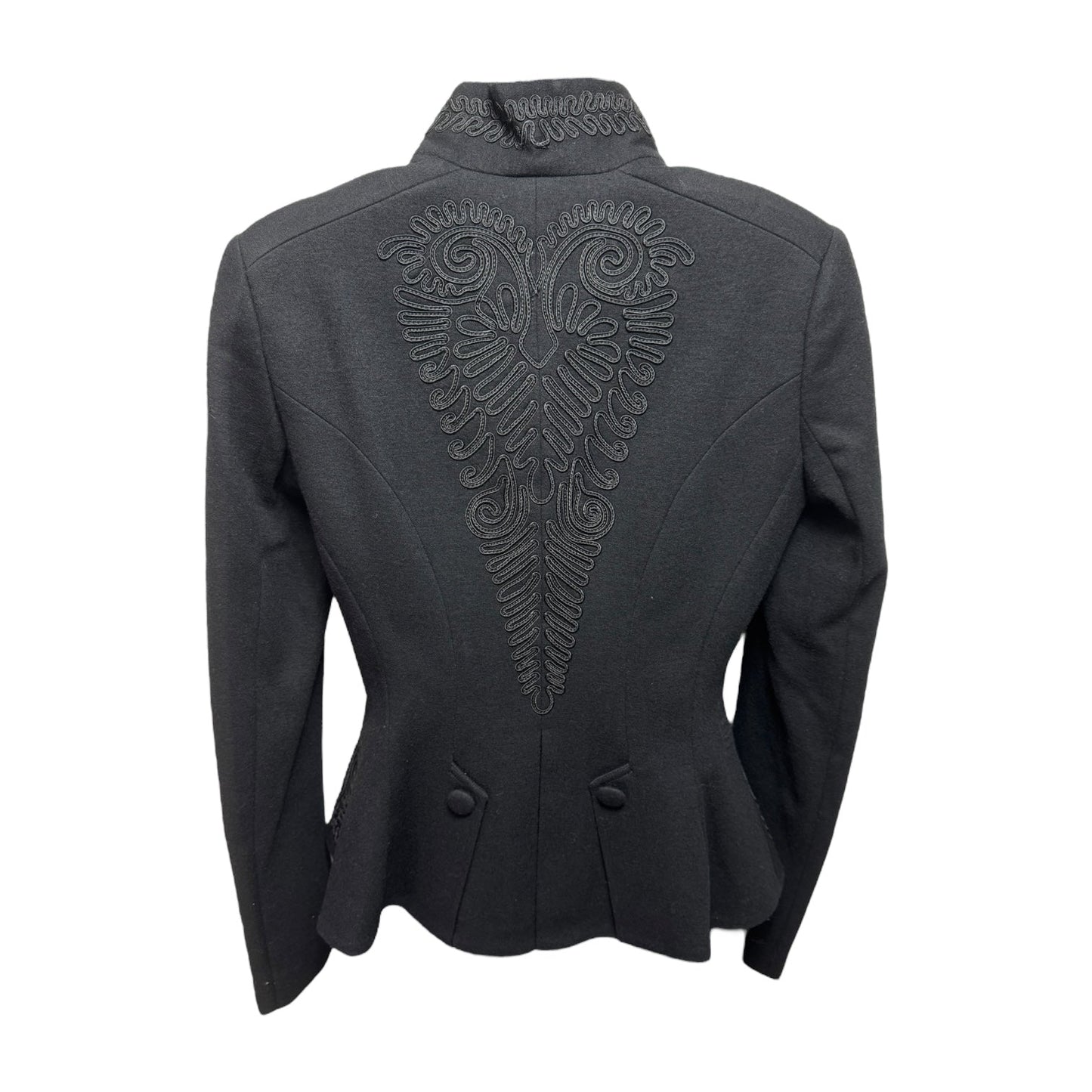 Embroidered Soutache Wool Blazer By Polo Ralph Lauren In Black, Size: 4