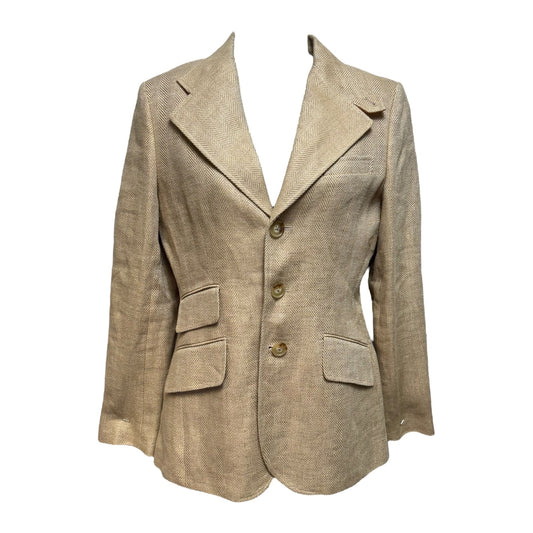 Linen Blazer By Polo Ralph Lauren In Tan, Size: 4