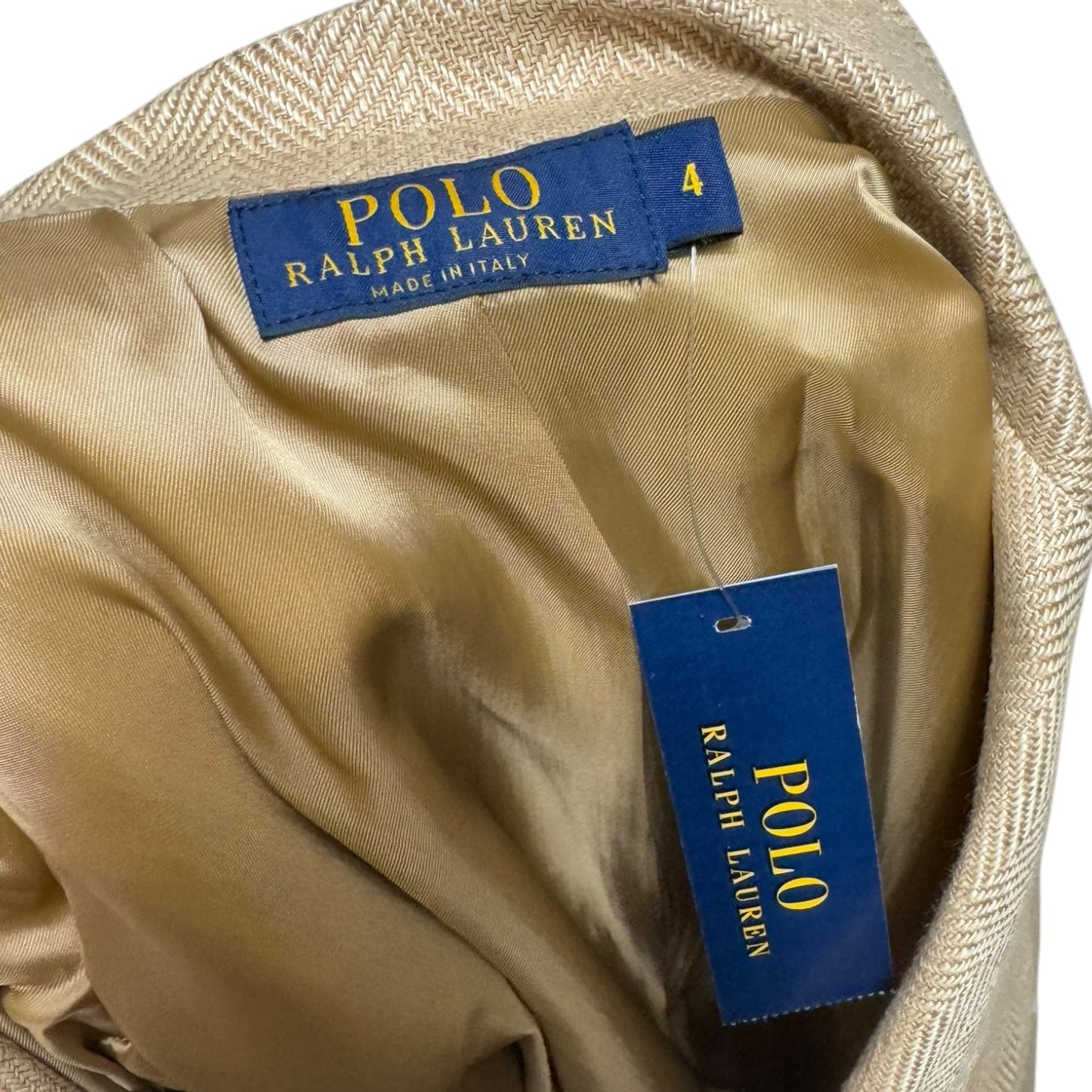 Linen Blazer By Polo Ralph Lauren In Tan, Size: 4