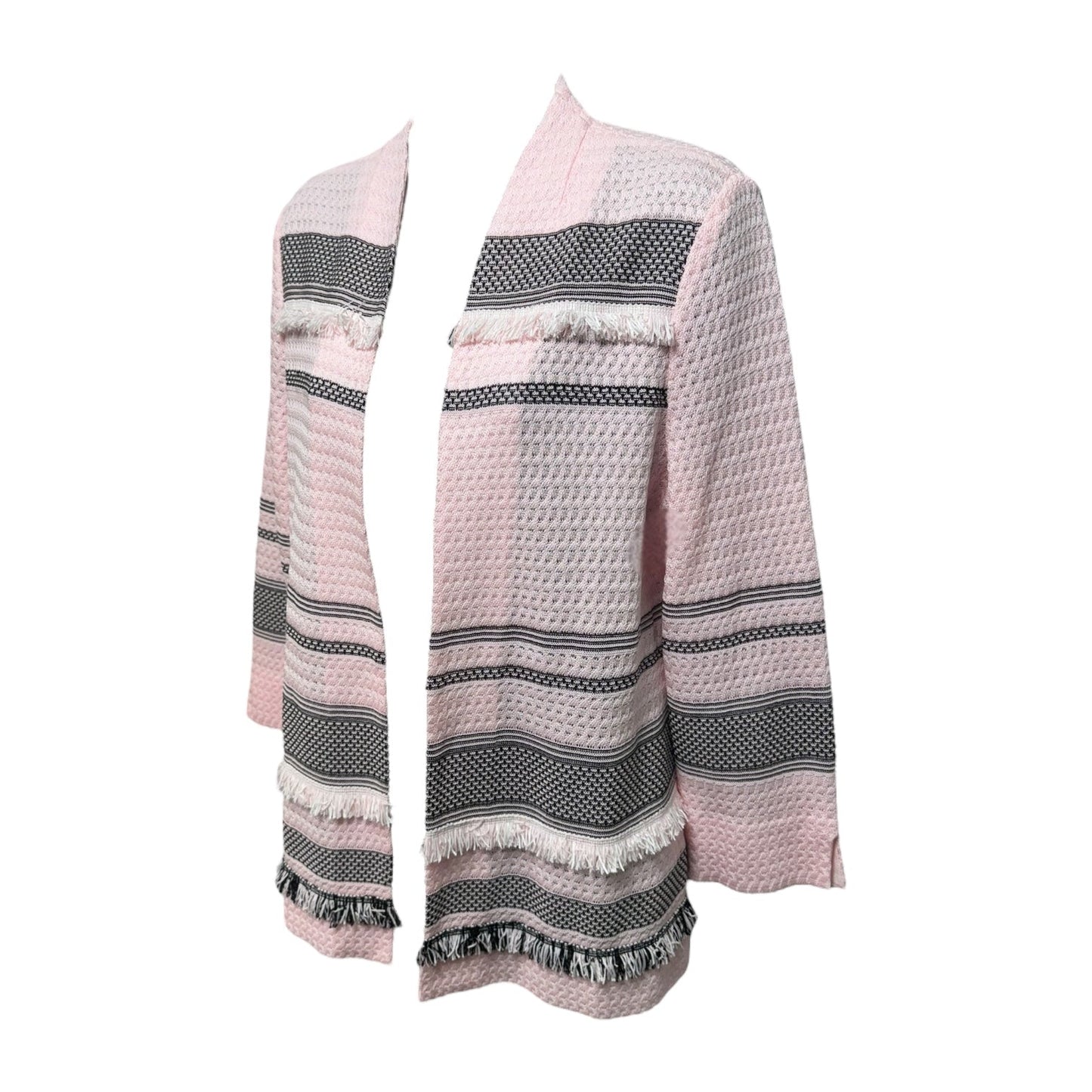 Knit Blazer By Misook In Black & Pink, Size: S