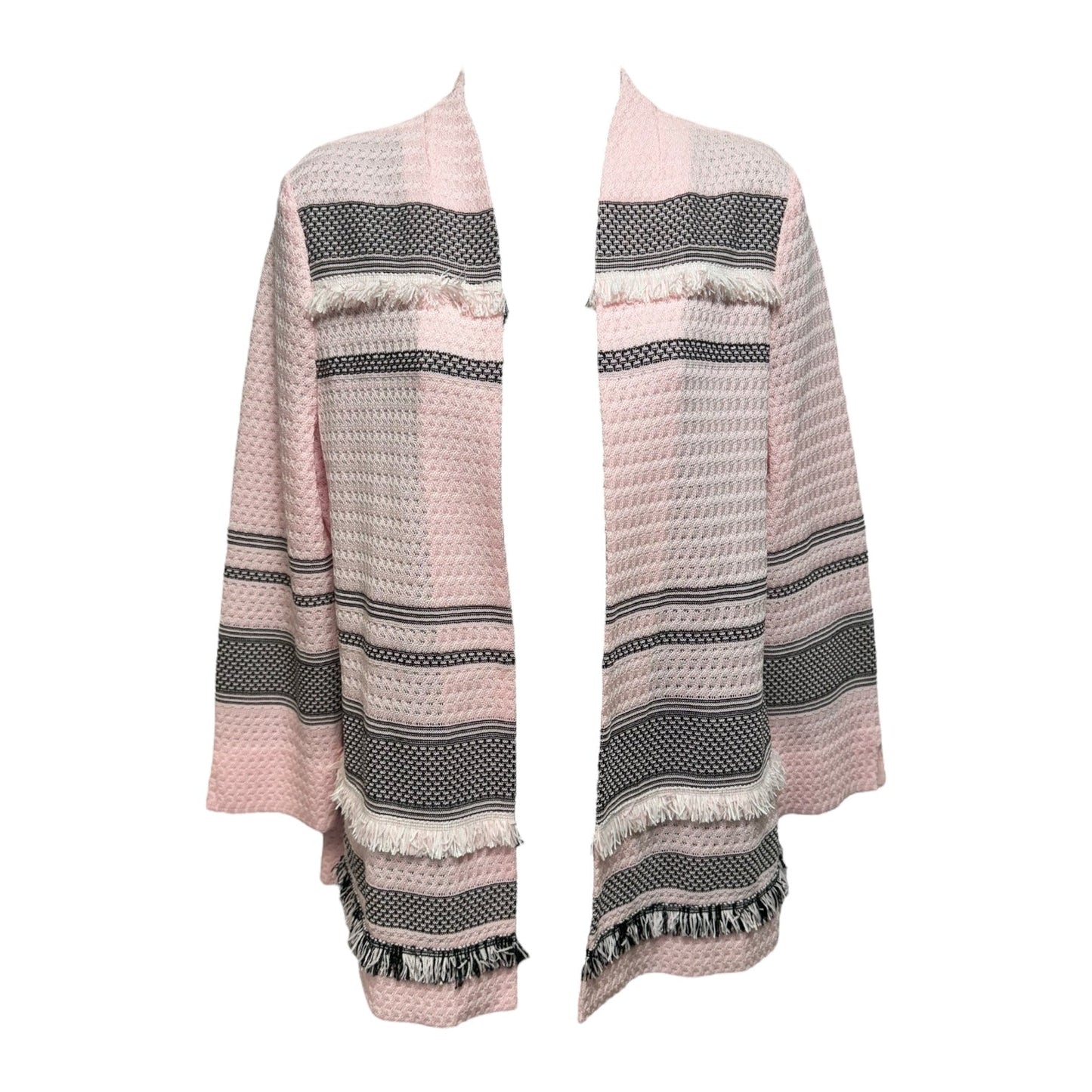 Knit Blazer By Misook In Black & Pink, Size: S