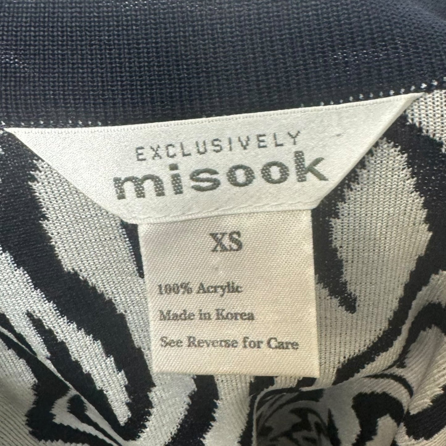 Zebra Knit Blazer By Misook In Navy & White, Size: Xs