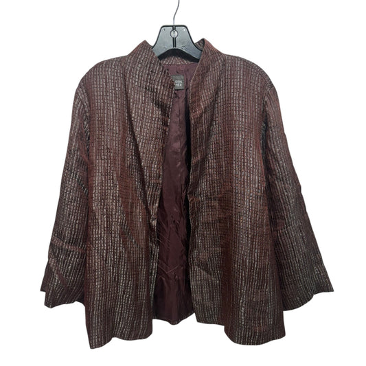 Silk Blazer By Eileen Fisher In Maroon, Size: M