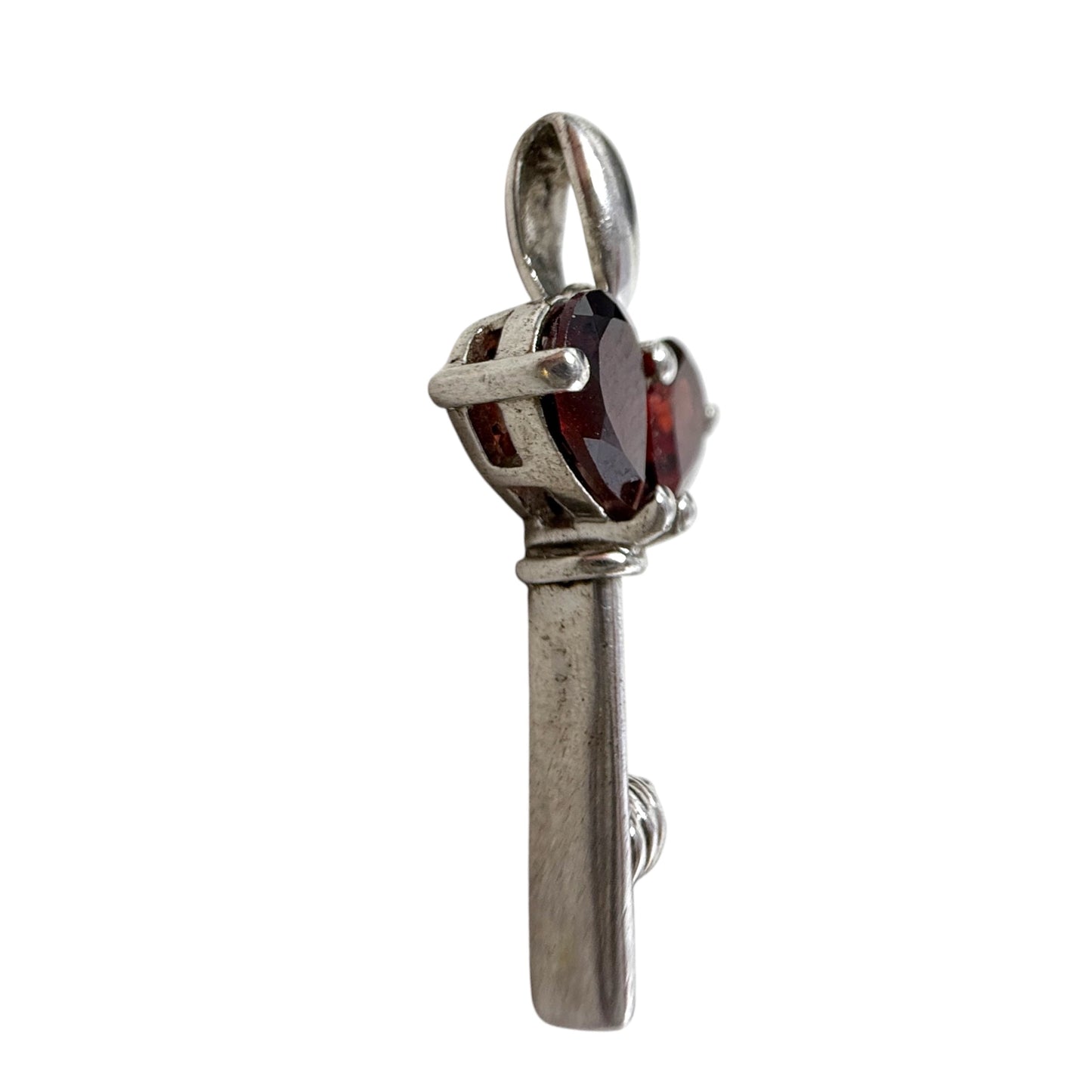 Key To My Heart Sterling & Garnet Pendant By Clothes Mentor