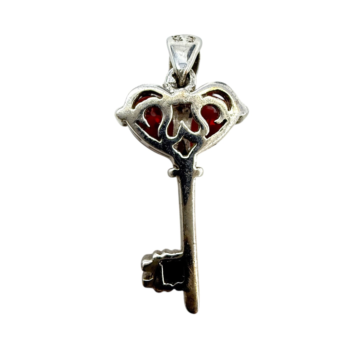 Key To My Heart Sterling & Garnet Pendant By Clothes Mentor