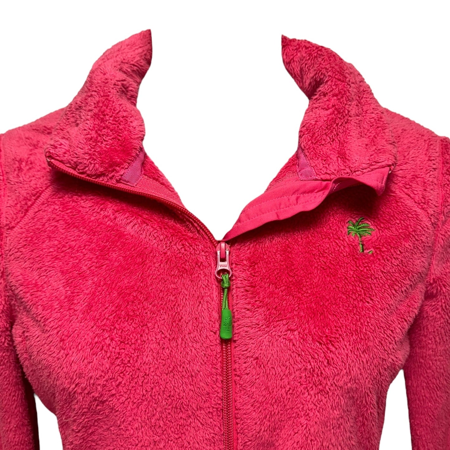 Maddie Full Zip Fleece Jacket Designer By Lilly Pulitzer In Pink, Size: M