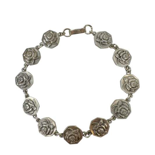 Sterling Silver Order Of The Rose, Sorority Rose Bracelet By Unbranded