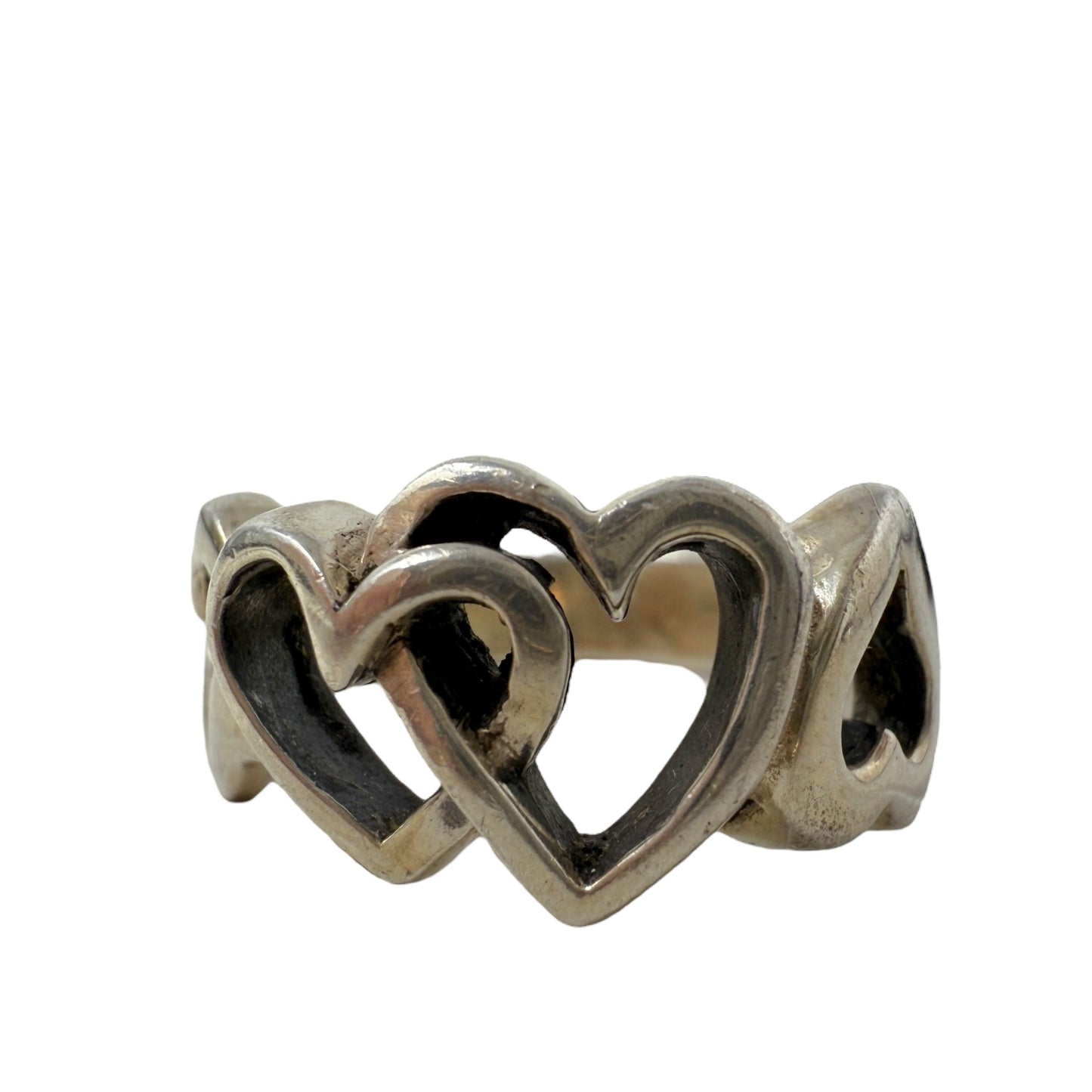 Silver Tone Intertwined Heart Ring  By Unbranded, Size: 6.5