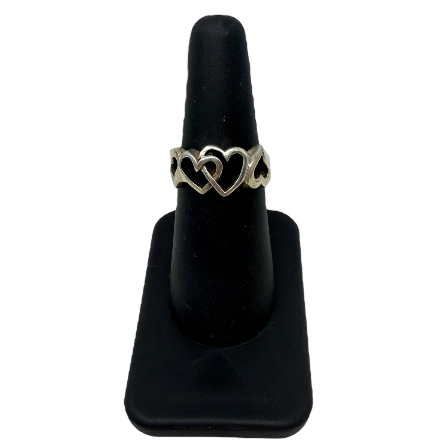 Silver Tone Intertwined Heart Ring  By Unbranded, Size: 6.5