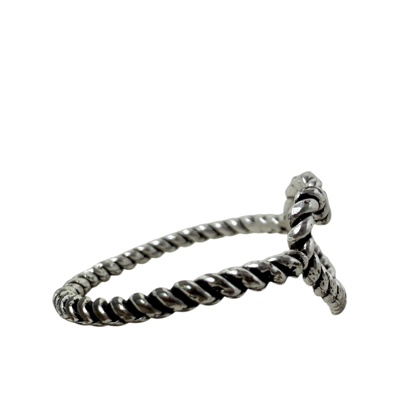 Sterling Silver Twisted Wire Heart Ring By Unbranded, Size: 6