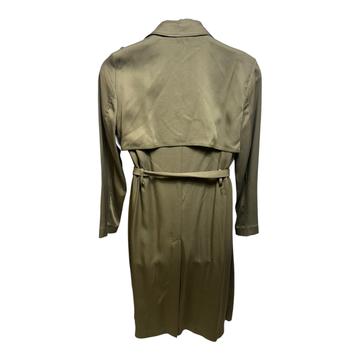 Belted Coat Trench Coat By Badgley Mischka In Green, Size: L