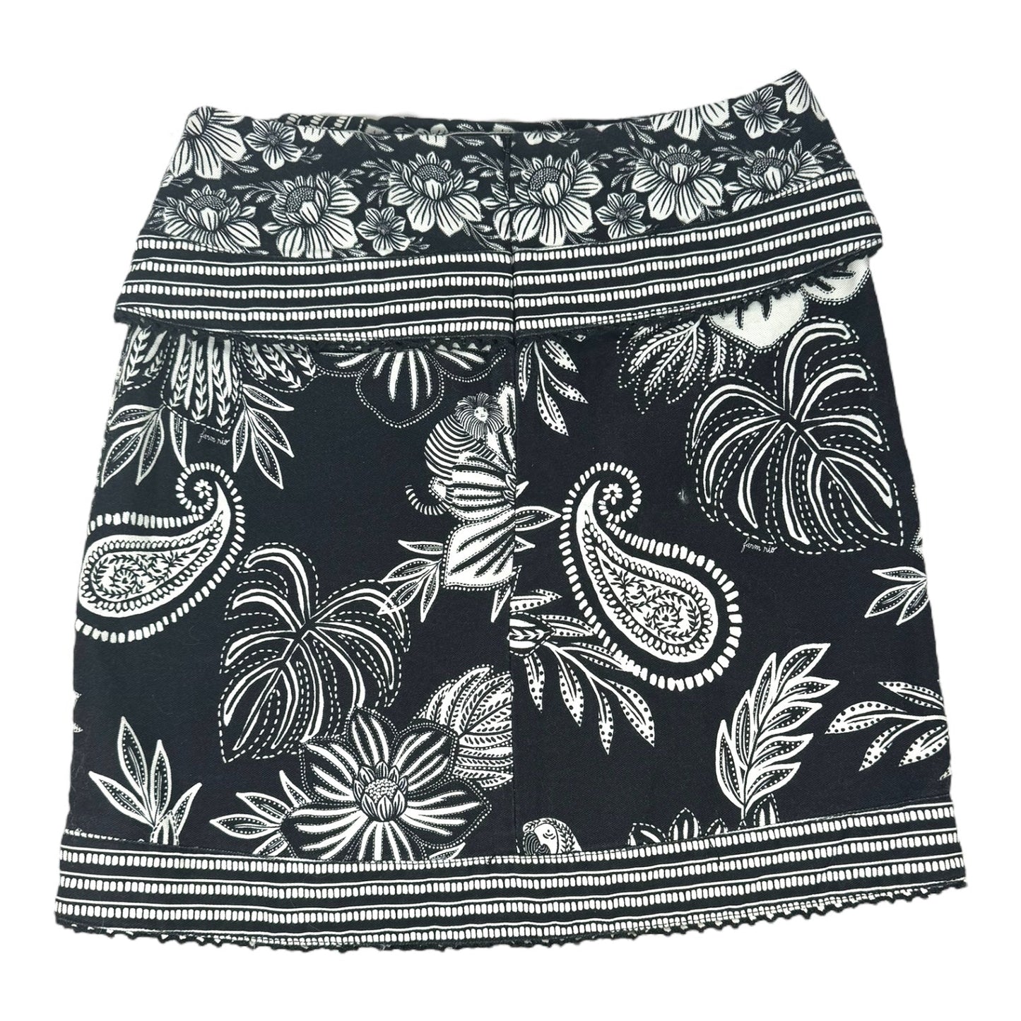 Pasley Bloom Mini Skirt By Farm Rio In Black & Cream, Size: 2