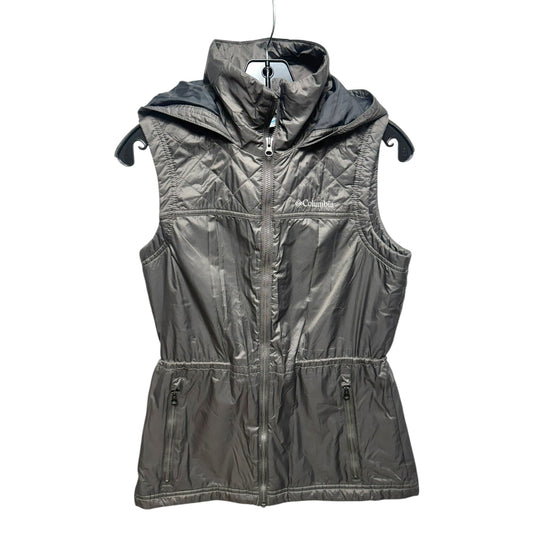 Hooded Vest Puffer & Quilted By Columbia In Grey, Size: S