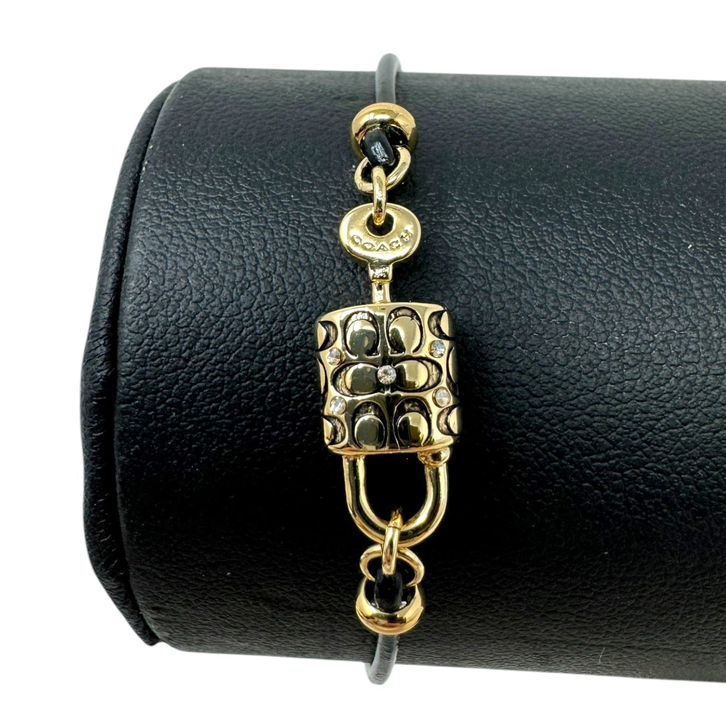 Quilted Padlock Leather Slider Bracelet Designer By Coach